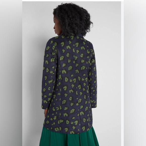 ModCloth City Savvy Leopard Print Knee High Coat Size Small - Picture 11 of 11